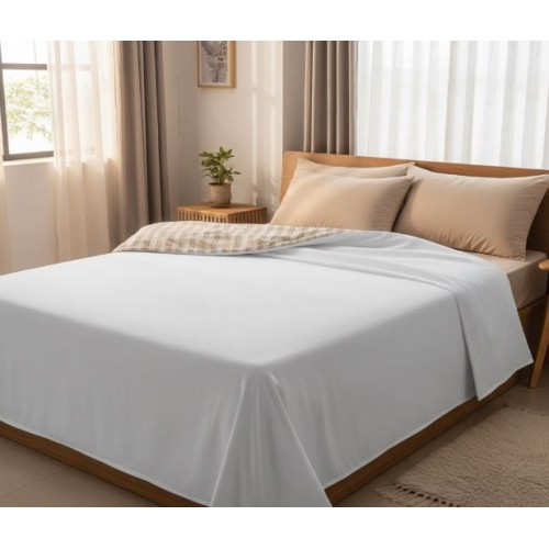 Çift kişilik Otel çarşafı  pamuk polyester kumaştan 240x260cm 59 tel 